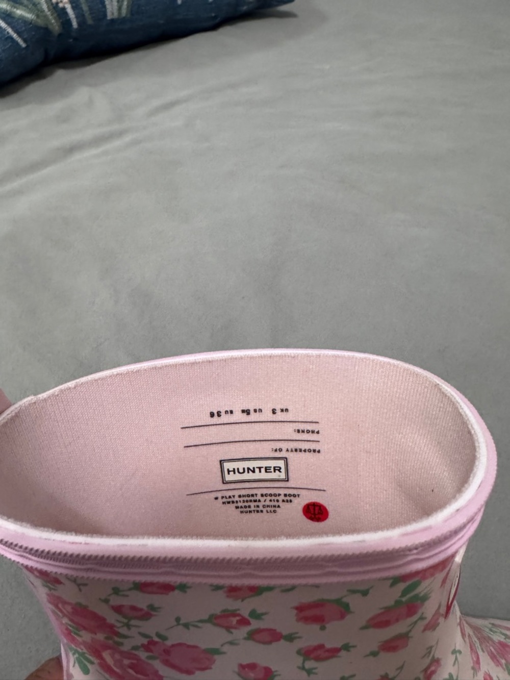 Hunter Pink Floral Kids Rain Boots - Picture 4 of 7